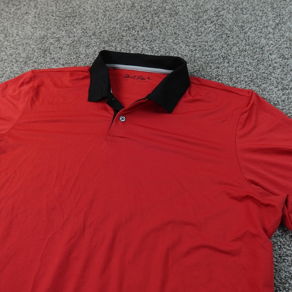 Greyson Polo Shirt Mens L Red Golf Performance Stretch Preppy Short Sleeve Top